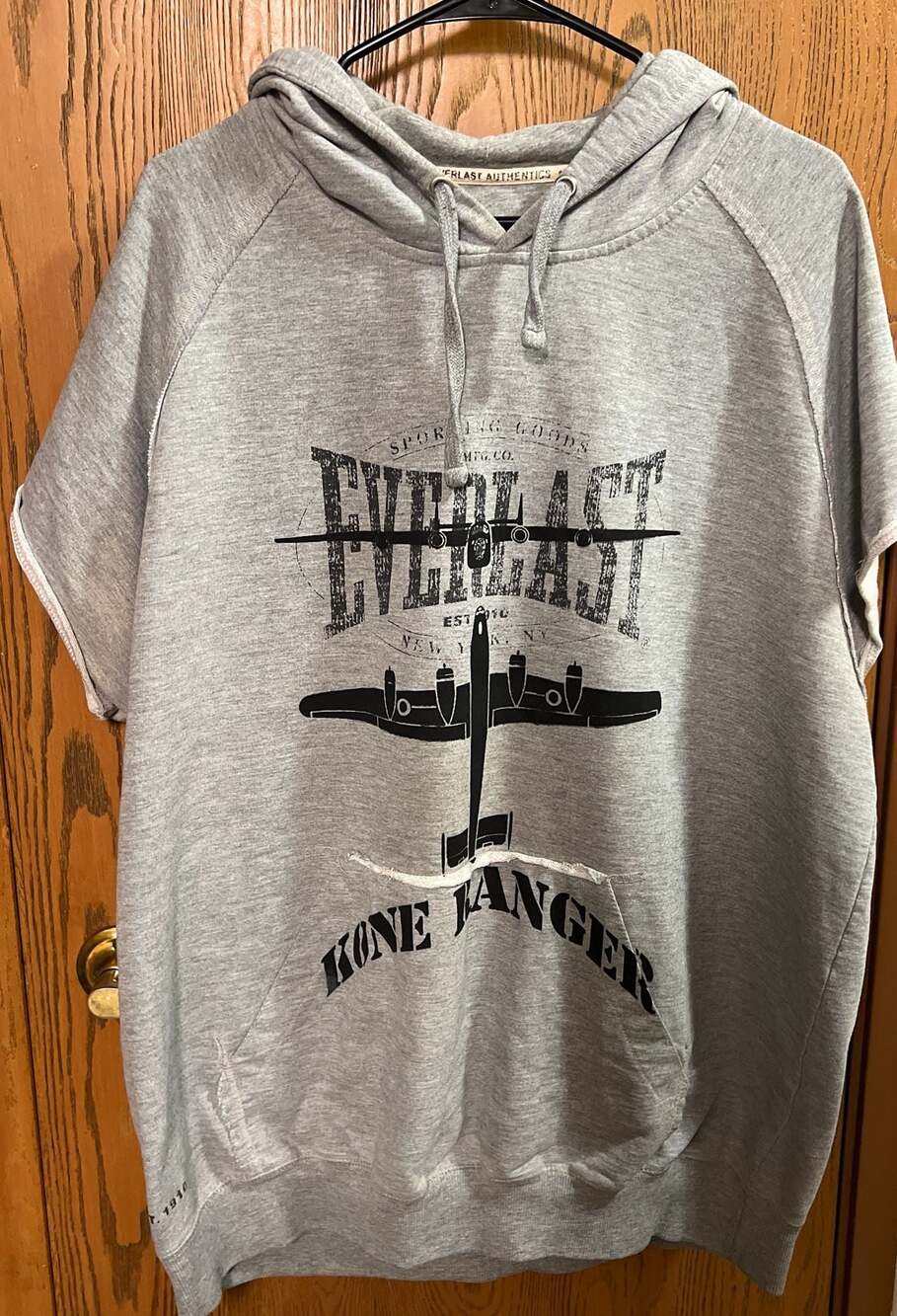 Everlast Authentics Centennial Cap Sleeve Cutoff Hoodie Gray
